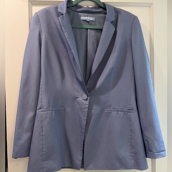 Antonio Melani Women's Light Blue Single Button Blazer Size 10 - Picture 1 of 7